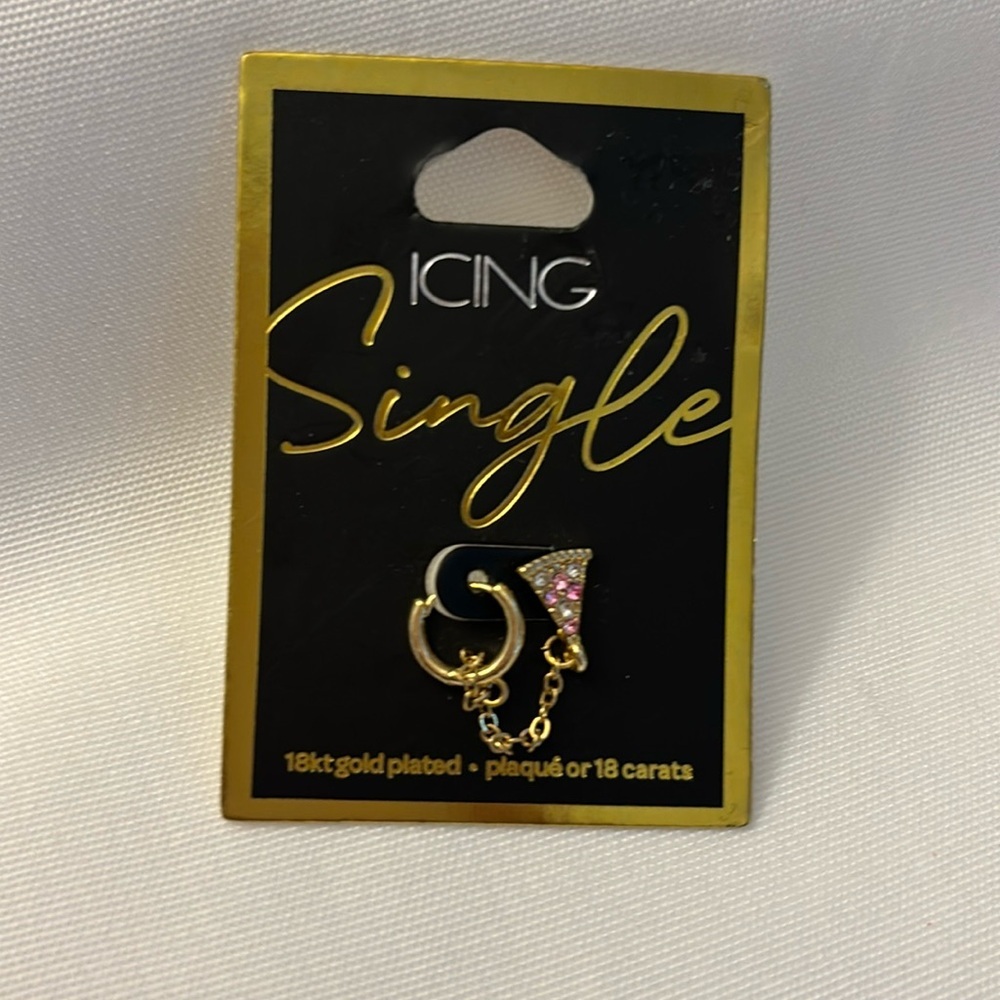 Icing Single Pizza Earring Gold